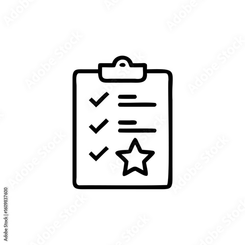 Outline checklist with star icon on task