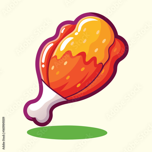 Delicious chicken leg icon for a fast food restaurant Design