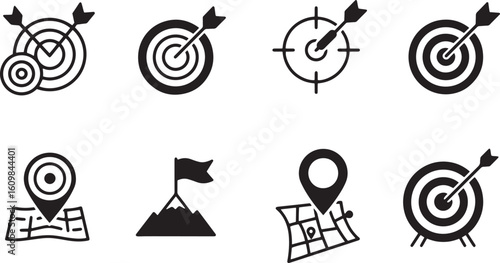 Minimalist Target and Goal Icons Set