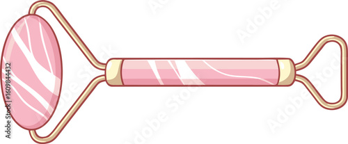 Rose Quartz Facial Roller for Skin Care and Beauty Routine a Luxurious Treatment for Rejuvenation and Relaxation