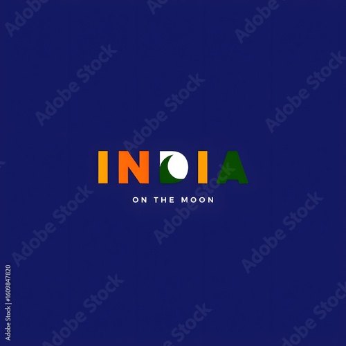 India on the moon mission chandrayaan poster design indian flag colors space exploration