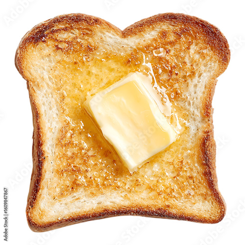 Toast with Melting Butter Isolated on Transparent Background