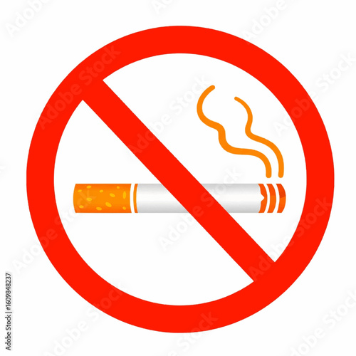 No Smoking Sign, Smoking Prohibited Symbol, Cigarette Ban Icon