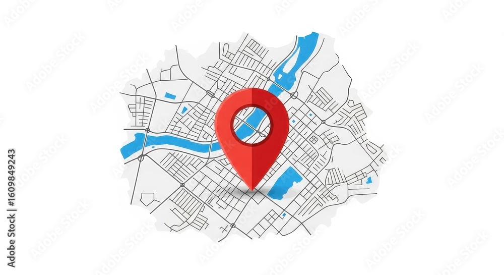 Fototapeta premium Finding locations on maps navigating urban environments with ease