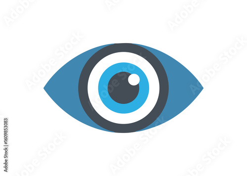 Stylized eye icon with blue iris and dark pupil vector illustration Free Download Stylized eye icon with blue iris and dark pupil vector illustration - GFXLoad
