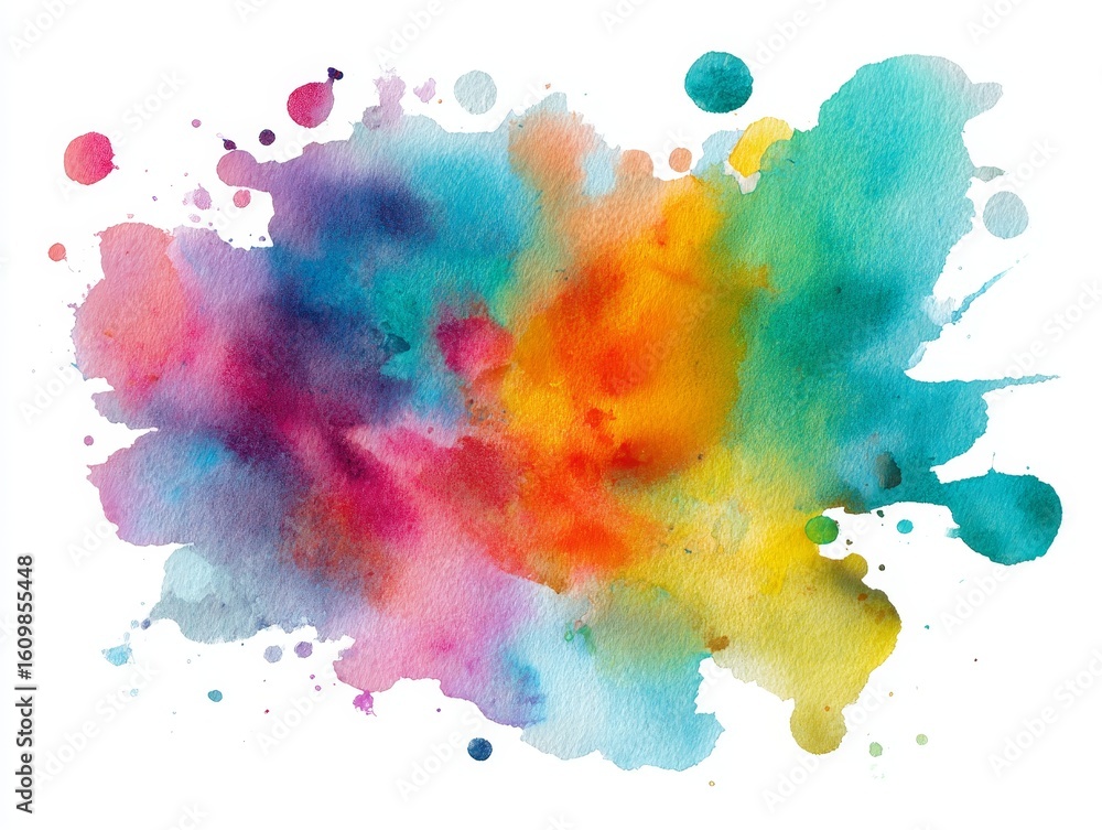Fototapeta premium Colorful watercolor splash – vibrant abstract art design