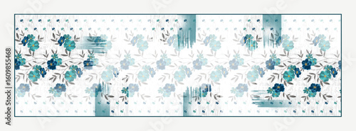 digital silk scarf design with seamless textile pattern