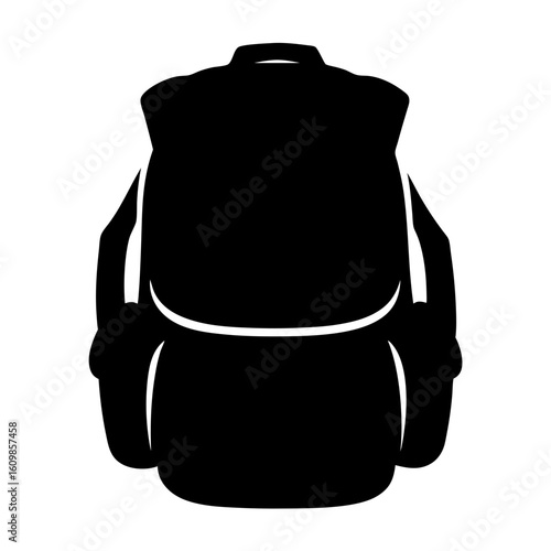 Silhouette of a hiking backpack ready for an outdoor adventure trip