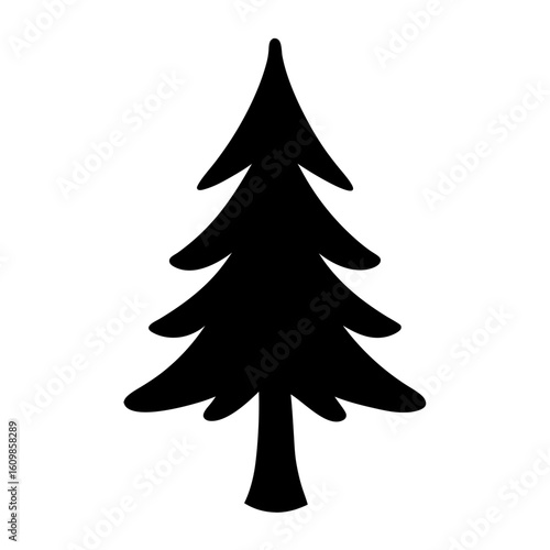 Simple stylized evergreen tree silhouette perfect for many nature related illustrations