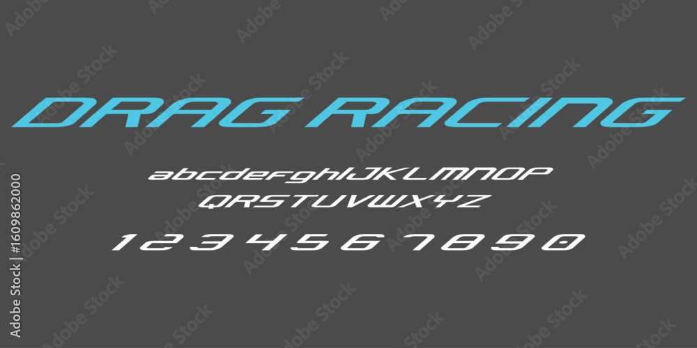 Obraz premium Racing Speed Alphabet Font Vector Bold Sport Typography Letters Download it in high resolution format and print in any size