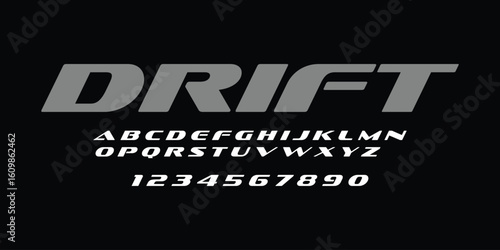Drift Racing Speed Alphabet Font Vector Bold Sport Typography Letters Download it in high resolution format and print in any size