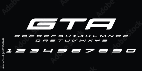 GTA Racing Speed Alphabet Font Vector Bold Sport Typography Letters Download it in high resolution format and print in any size