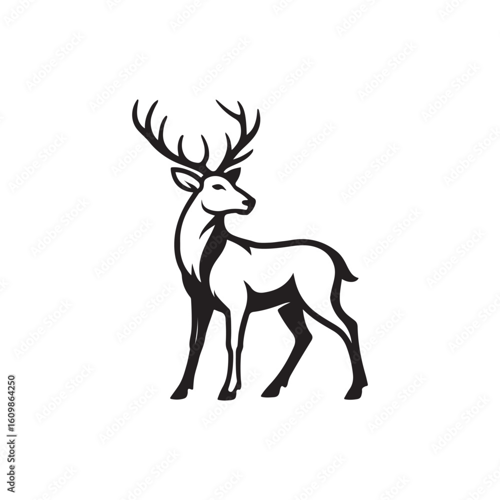 Obraz premium deer silhouette vector illustration