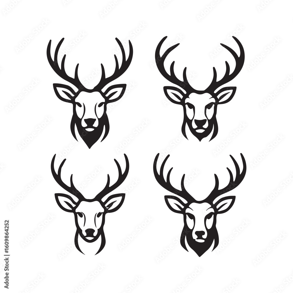 Naklejka premium deer head silhouette vector logo design