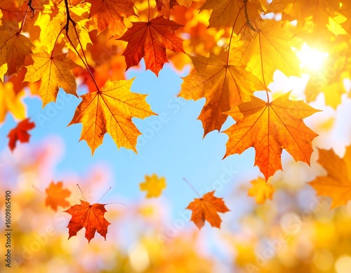 Vibrant autumn leaves against a bright blue sky (1)