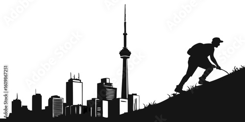 silhouette  city of a man