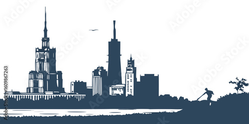 silhouette of the city