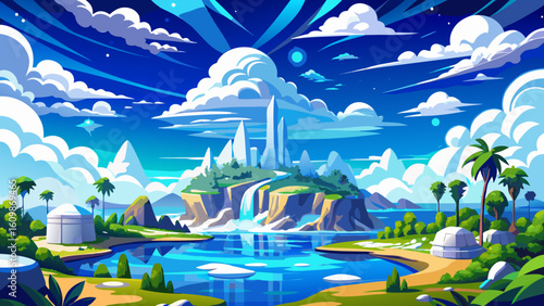 very Beautiful Panorama - Blue sky and white clouds