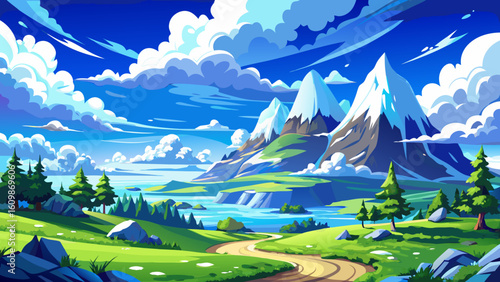 very Beautiful Panorama - Blue sky and white clouds