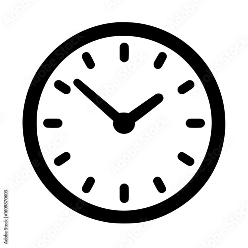 Bold Clock Face Icon Illustration