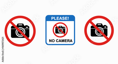Visual Communication of Photography Restrictions Demonstrating Prohibitions Against Capturing Images in Sensitive Locations for Privacy Protection and Security Measures