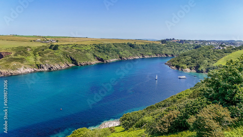 Konstfotografi Where the Yealm River meets the English Channel, Devon, United Kingdom