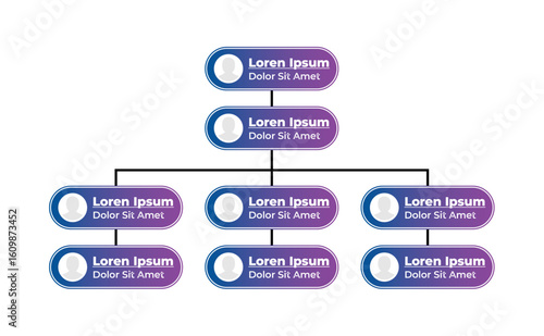 Organization chart illustrating hierarchical structure and team relationships