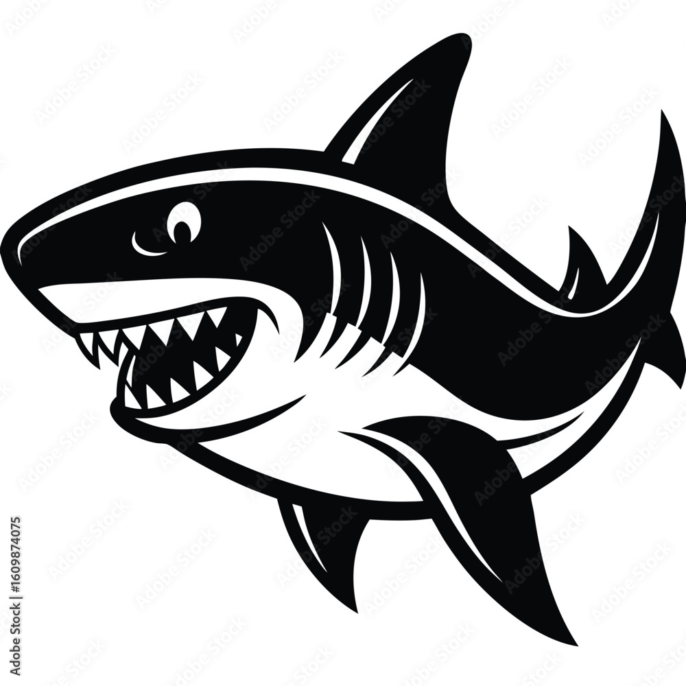 Fototapeta premium shark vector icon