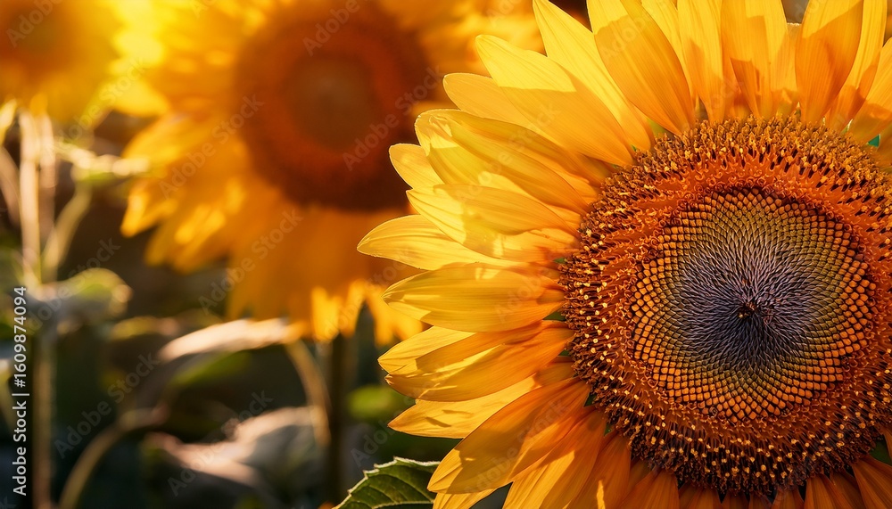 Fototapeta premium close up of sunflowers in full bloom vibrant and radiant