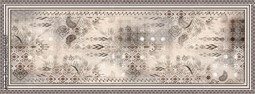 digital silk scarf design with seamless textile pattern