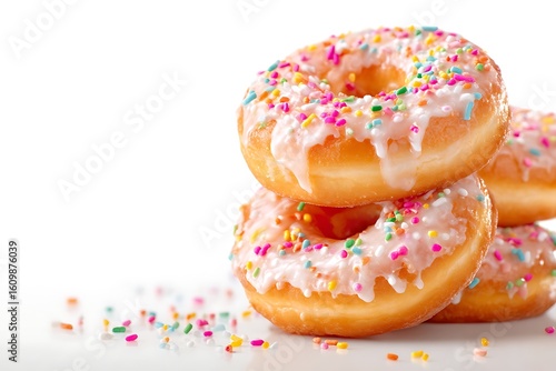 Wallpaper Mural Sprinkles icing donuts stack white background design  
 Torontodigital.ca