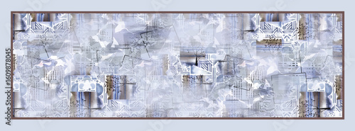 digital silk scarf design with seamless textile pattern