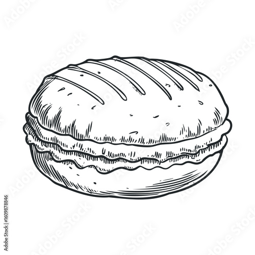 Delicious homemade macaron dessert with creamy filling for celebration