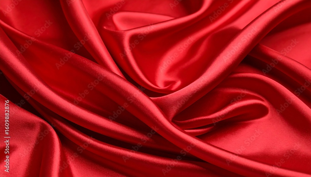 Obraz premium Deep crimson silk fabric drapes