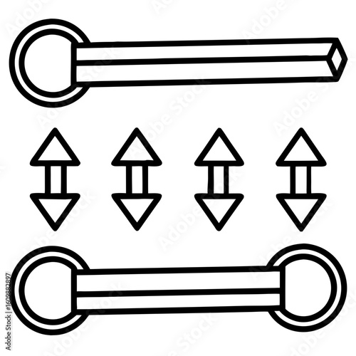 Sliders with arrows for adjustments illustrated in a modern line art style