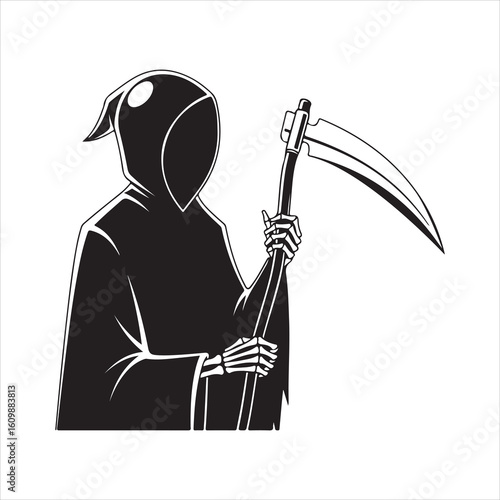Grim Reaper Holding Scythe With Skeleton Hand death