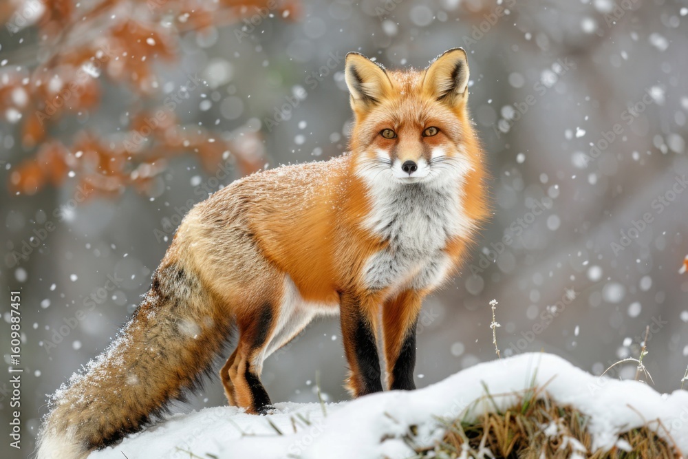 Fototapeta premium Red Fox in winter fox