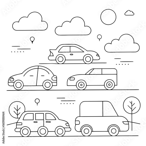 Cars and Vehicles Coloring Pages – Transportation, Auto, Drive, Travel, Motor, Road, Printable Coloring Pages

