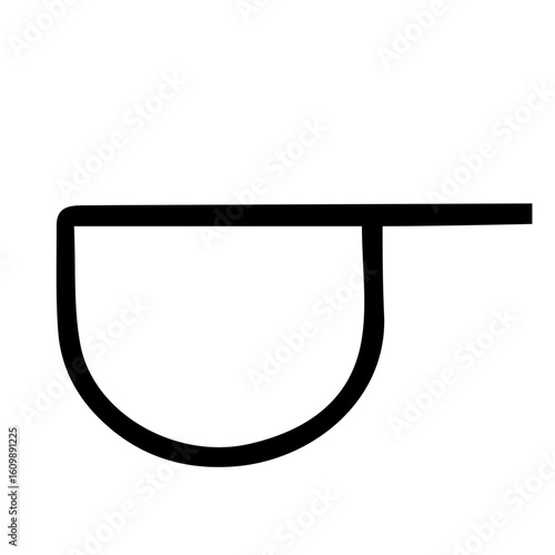 Vector alchemy symbol icon, Crucible alchemical symbol icon with transparent background, minimalist design, vector art