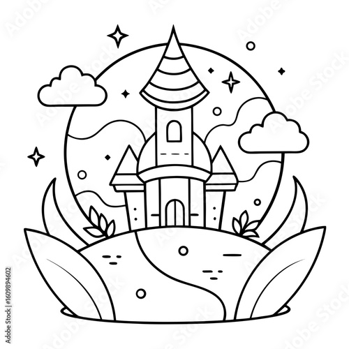 Fantasy World Coloring Pages – Magical, Dream, Adventure, Fairytale, Outline, Printable, Art

