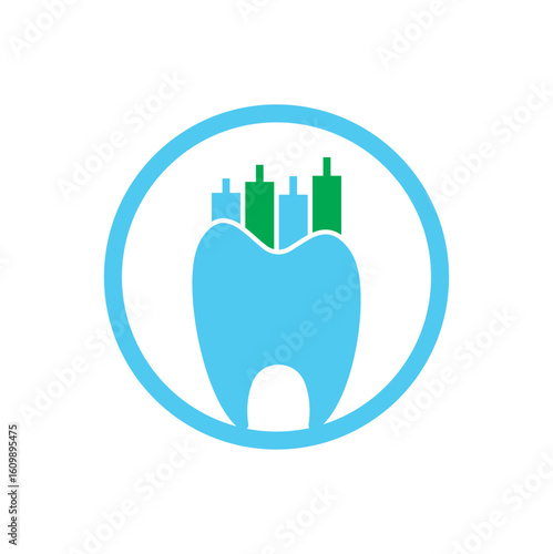 Dentist finance icon logo concept. 