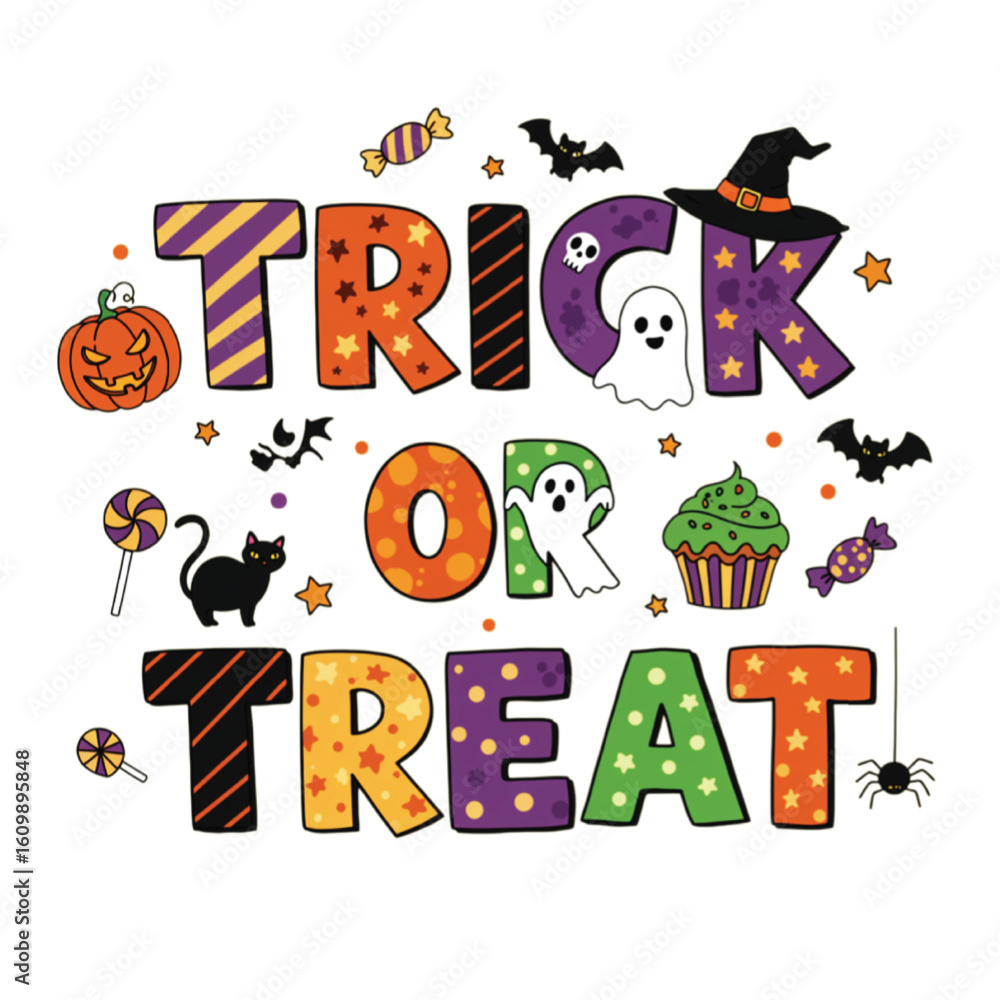 Fototapeta premium A fun and festive Halloween design featuring the phrase 
