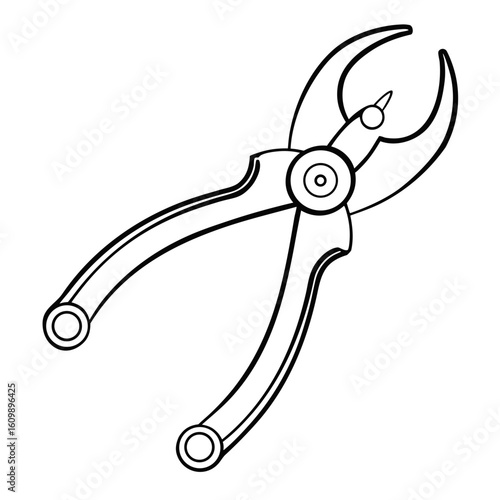 Forceps Coloring Pages – Medical, Surgical Tool, Outline, Line Art, Printable, Healthcare

