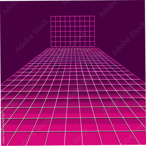 Grid Perspective Floor Coloring Pages – Geometry, Perspective, Outline, Printable, Line Art, Drawing, Design

