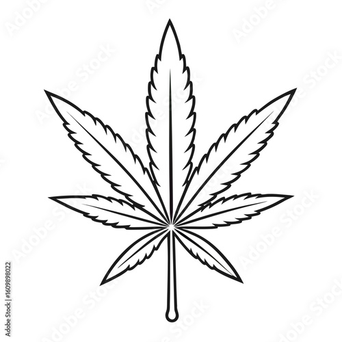 Hallucinogen Set: Marijuana Leaves Coloring Pages – Cannabis, Nature, Outline, Line Art, Printable

