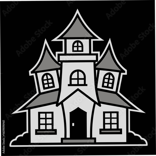 Haunted House Coloring Pages – Spooky, Halloween, Gothic, Outline, Line Art, Printable, Creepy

