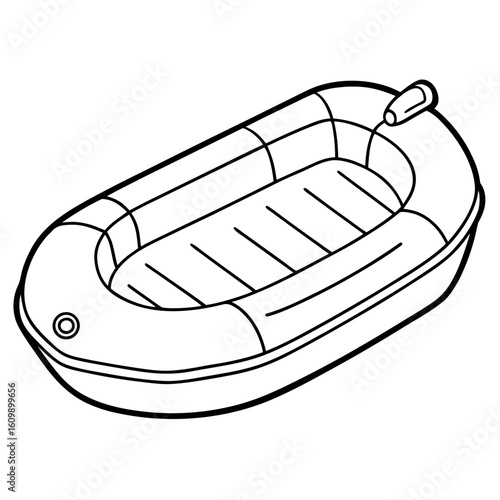 Inflatable Boat Coloring Pages – Water, Outline, Adventure, Raft, Marine, Printable, Kids

