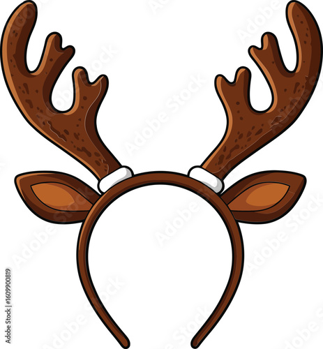 Reindeer antlers headband festive costume accessory for holiday parties and celebrations brown soft material design