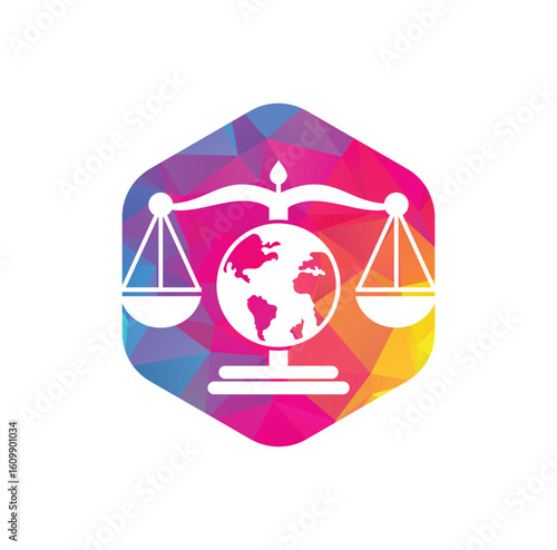 Globe law logo vector icon