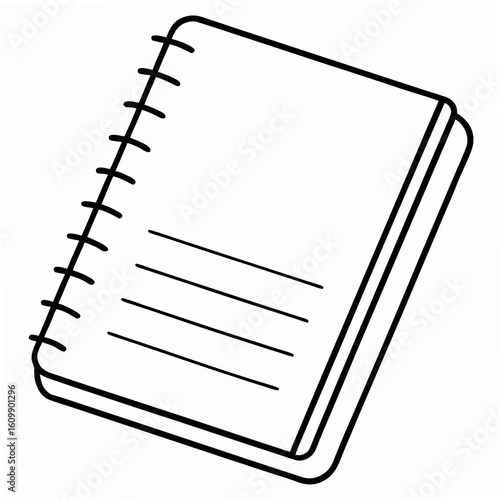 Notebook Coloring Pages – Stationery, Writing, Outline, Kids, Printable, Creative, School


